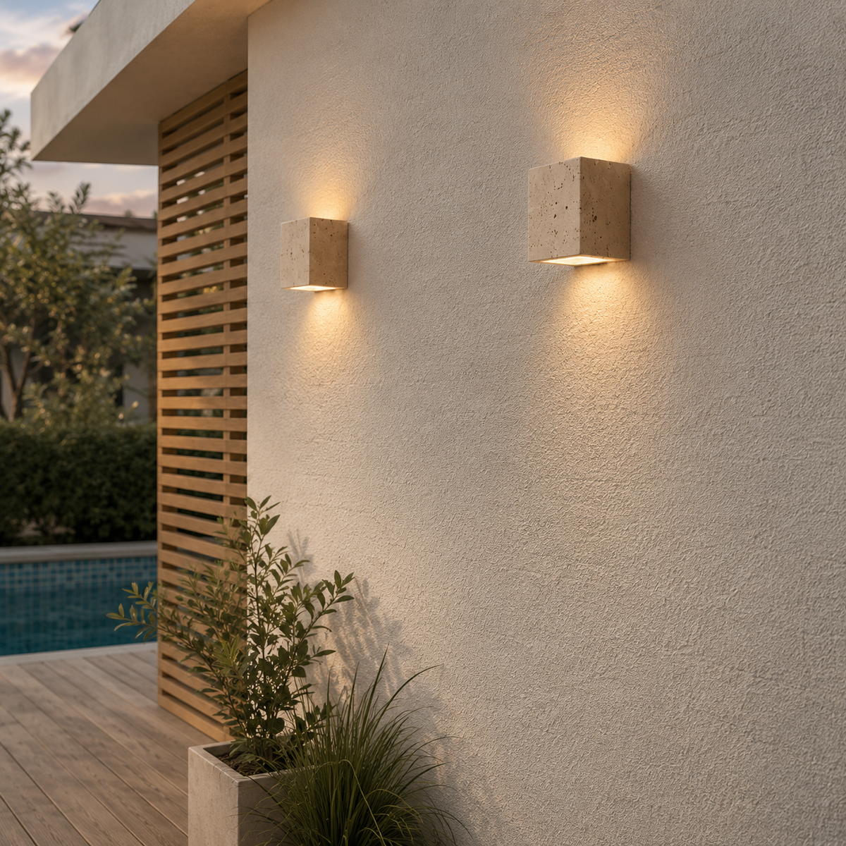 Aplique de pared exterior Kopala de travertino – vista principal