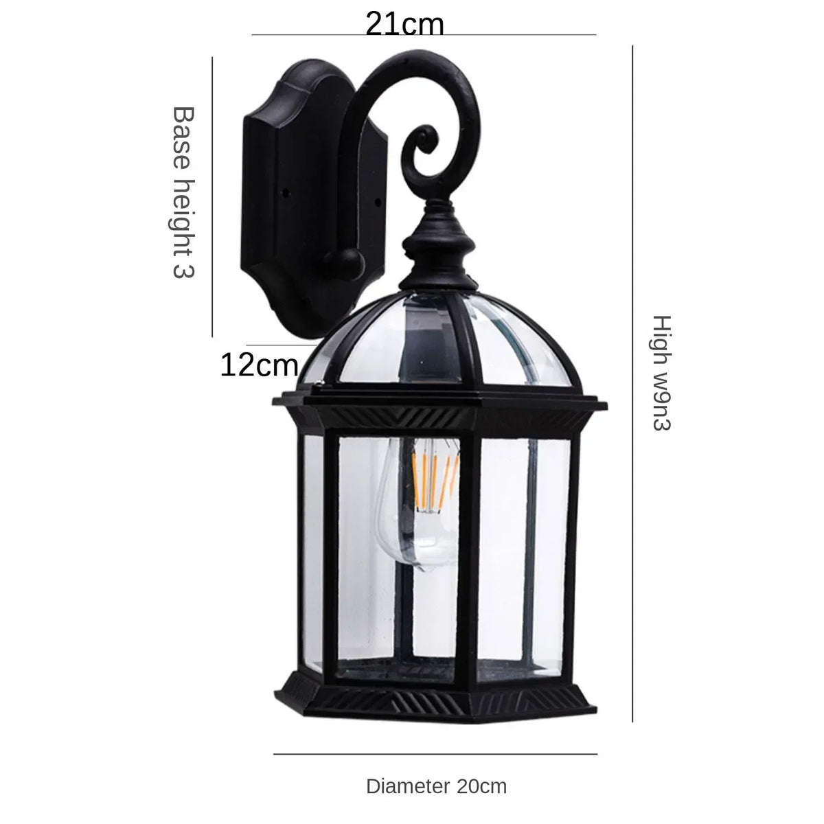 Aplique de pared exterior Ladrena – medidas