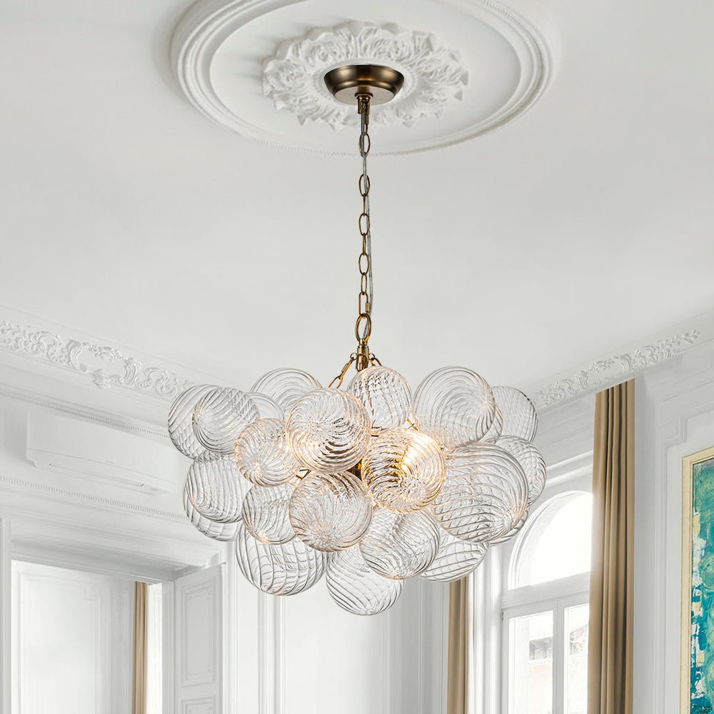 Lámpara de araña de burbujas Cava – 3 luces en latón