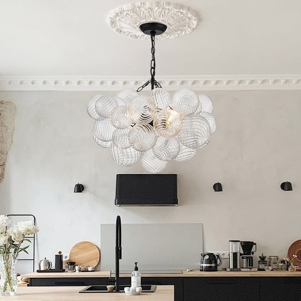 Lámpara de araña de burbujas Cava – 3 luces en negro