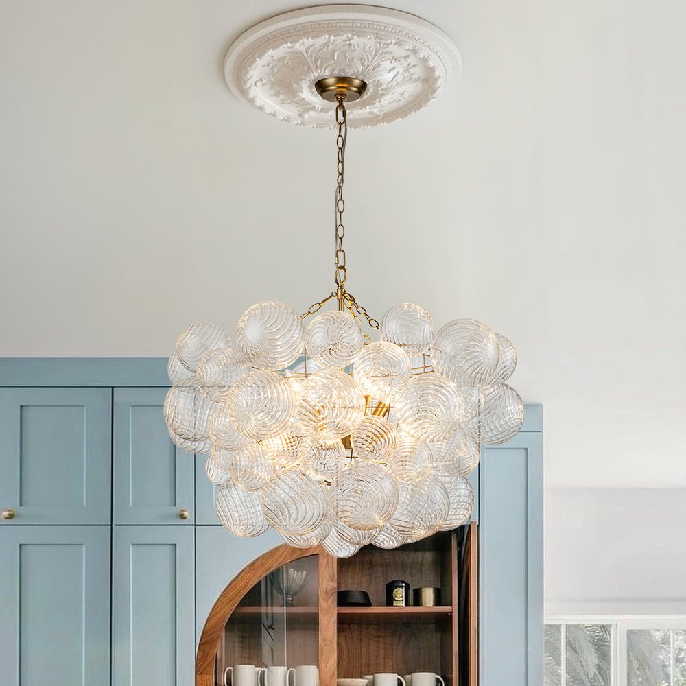 Lámpara de araña de burbujas Cava – 8 luces en latón