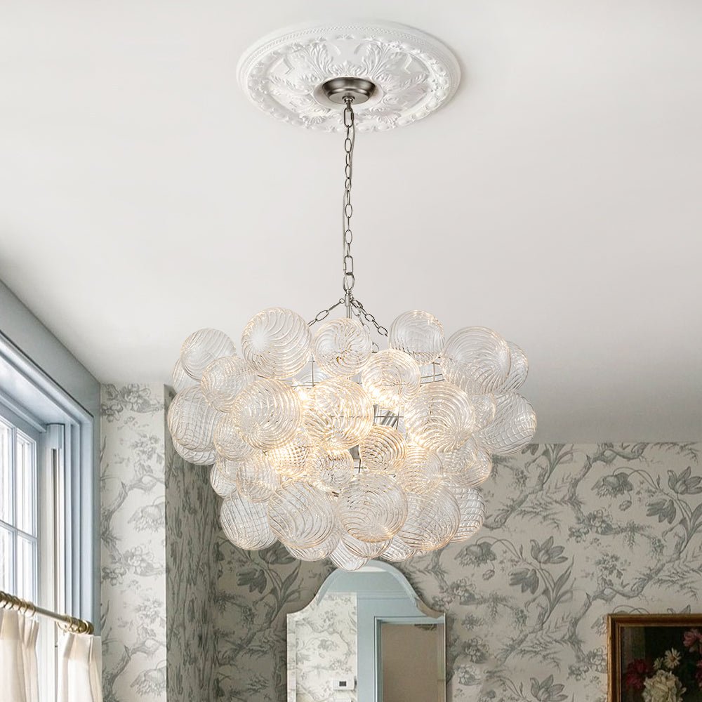 Lámpara de araña de burbujas Cava – 8 luces en níquel