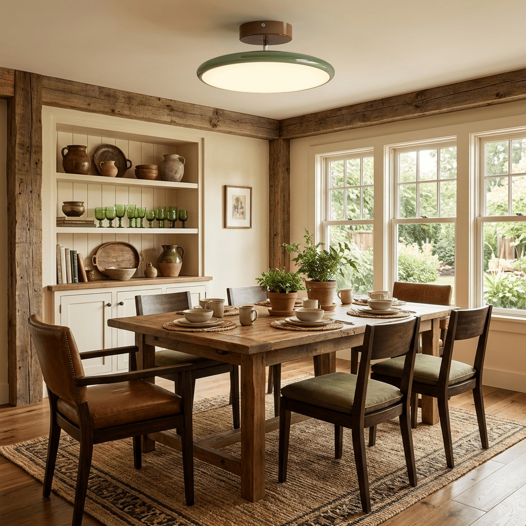 Lámpara de techo orientable Vaivén en un salón de estilo cálido – imagen 9
