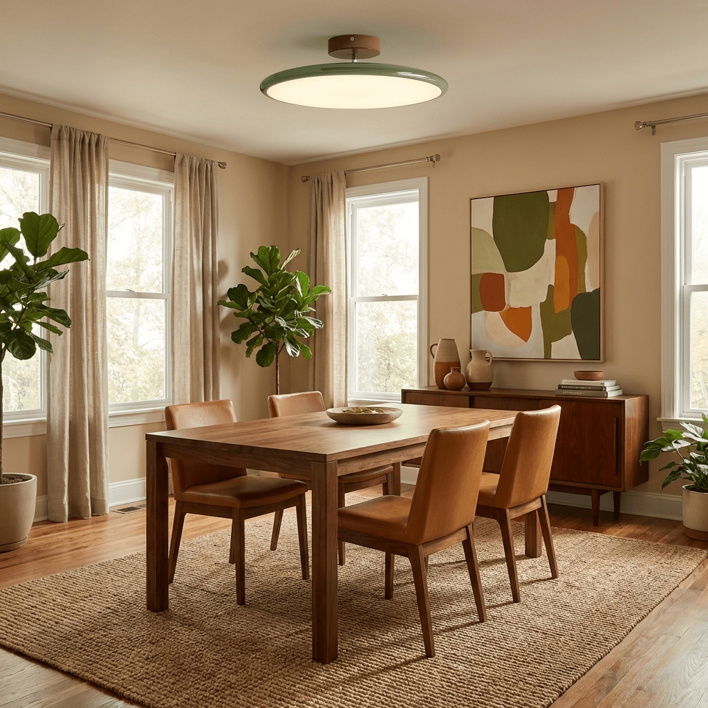 Lámpara de techo orientable Vaivén en un salón de estilo cálido – imagen 11