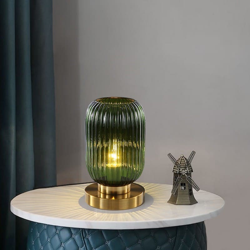 Lámpara de mesa de cristal acanalado Mielva – vista principal