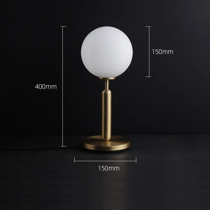 Lámpara de mesa globo Sferla – plano de medidas 15 × 40 cm