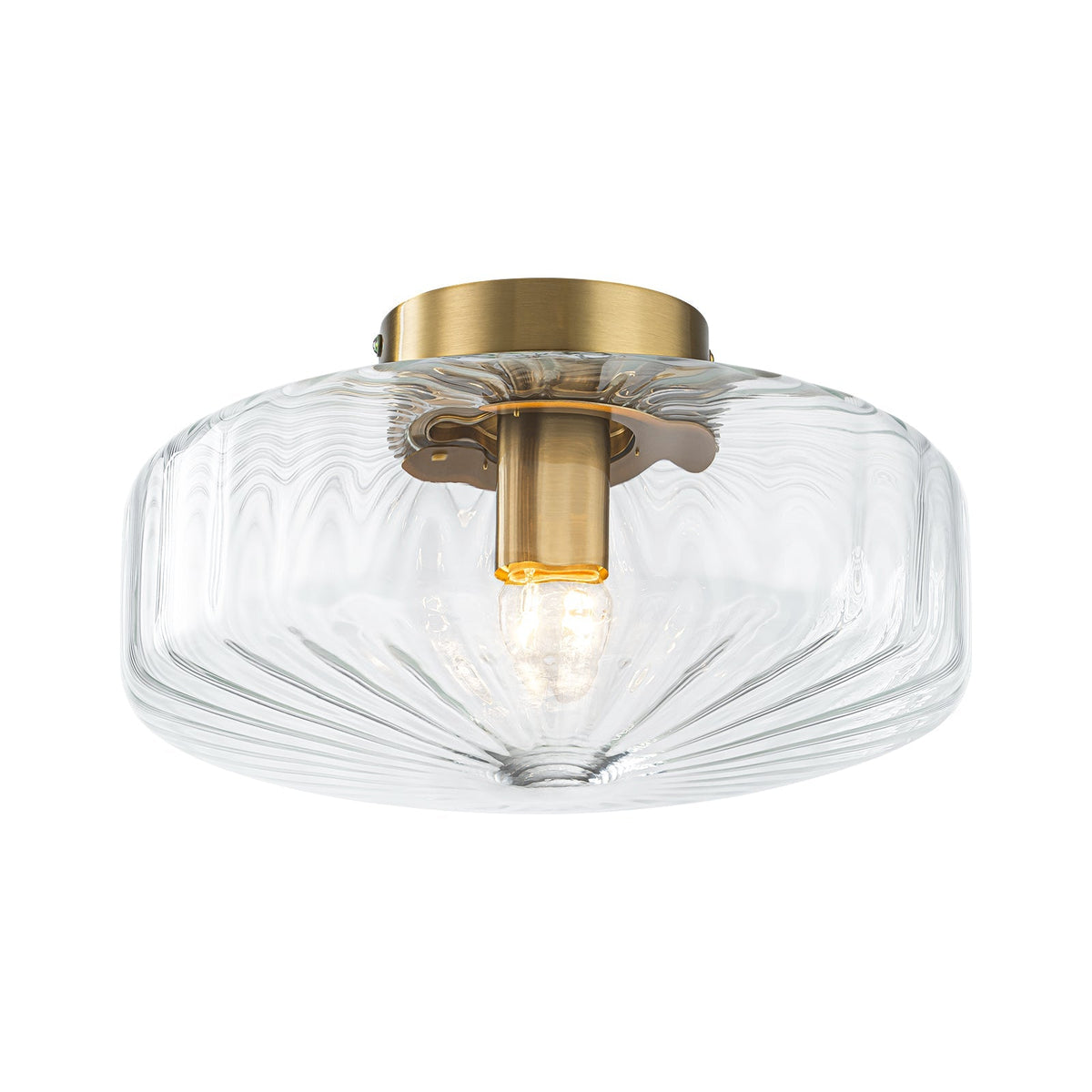 Lámpara de techo de cristal estriado Melara – cristal ámbar