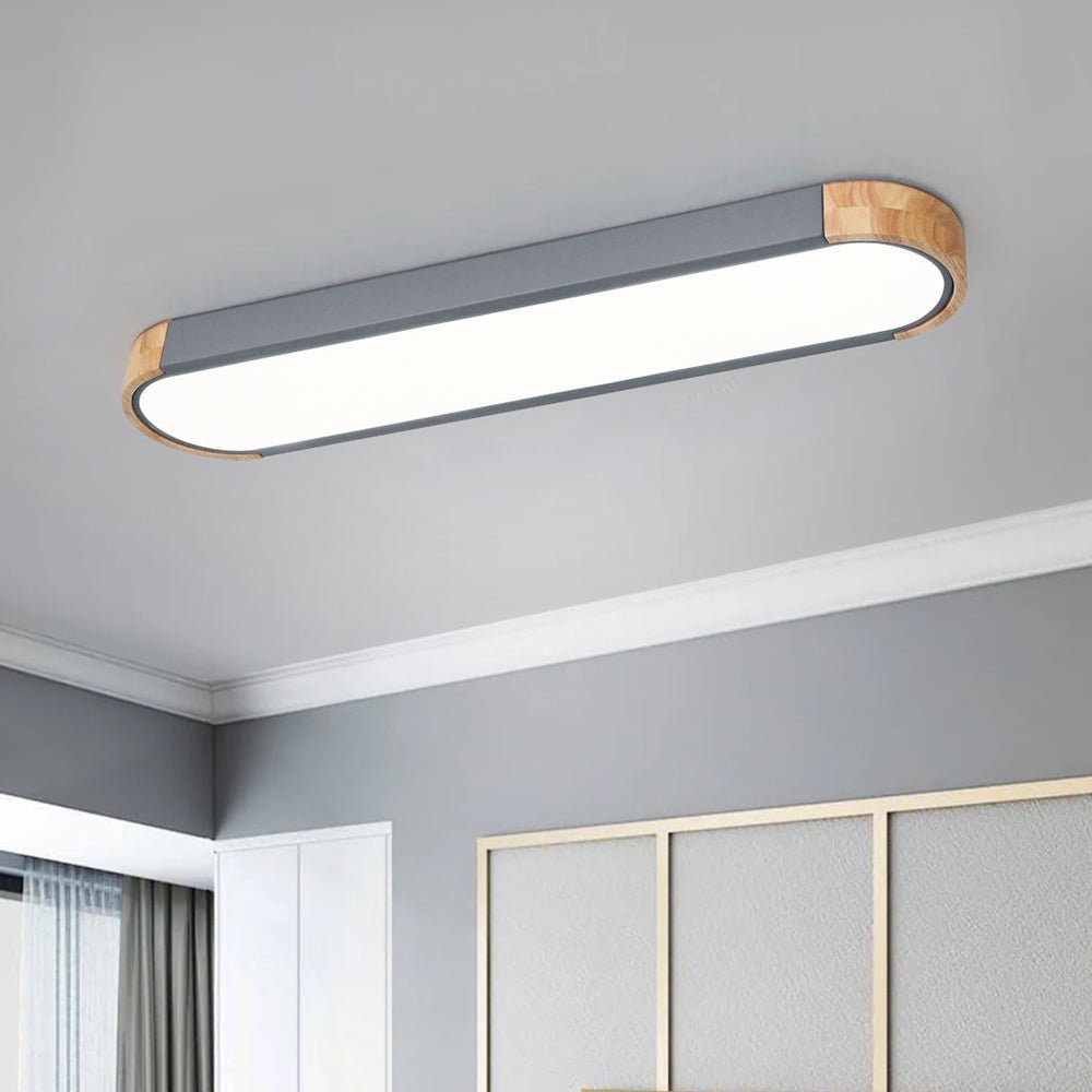 Plafón LED ovalado Hayela en un salón contemporáneo – imagen 27