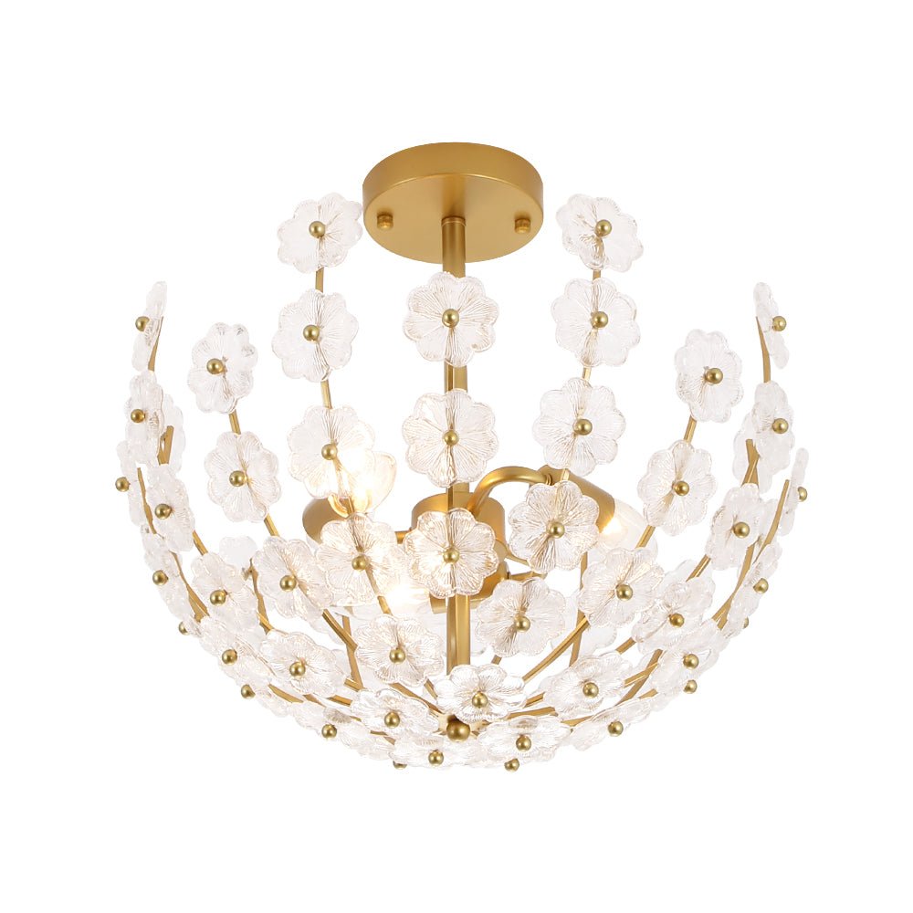 Lámpara de techo con flores de cristal Rosela en un dormitorio de estilo francés – imagen 16