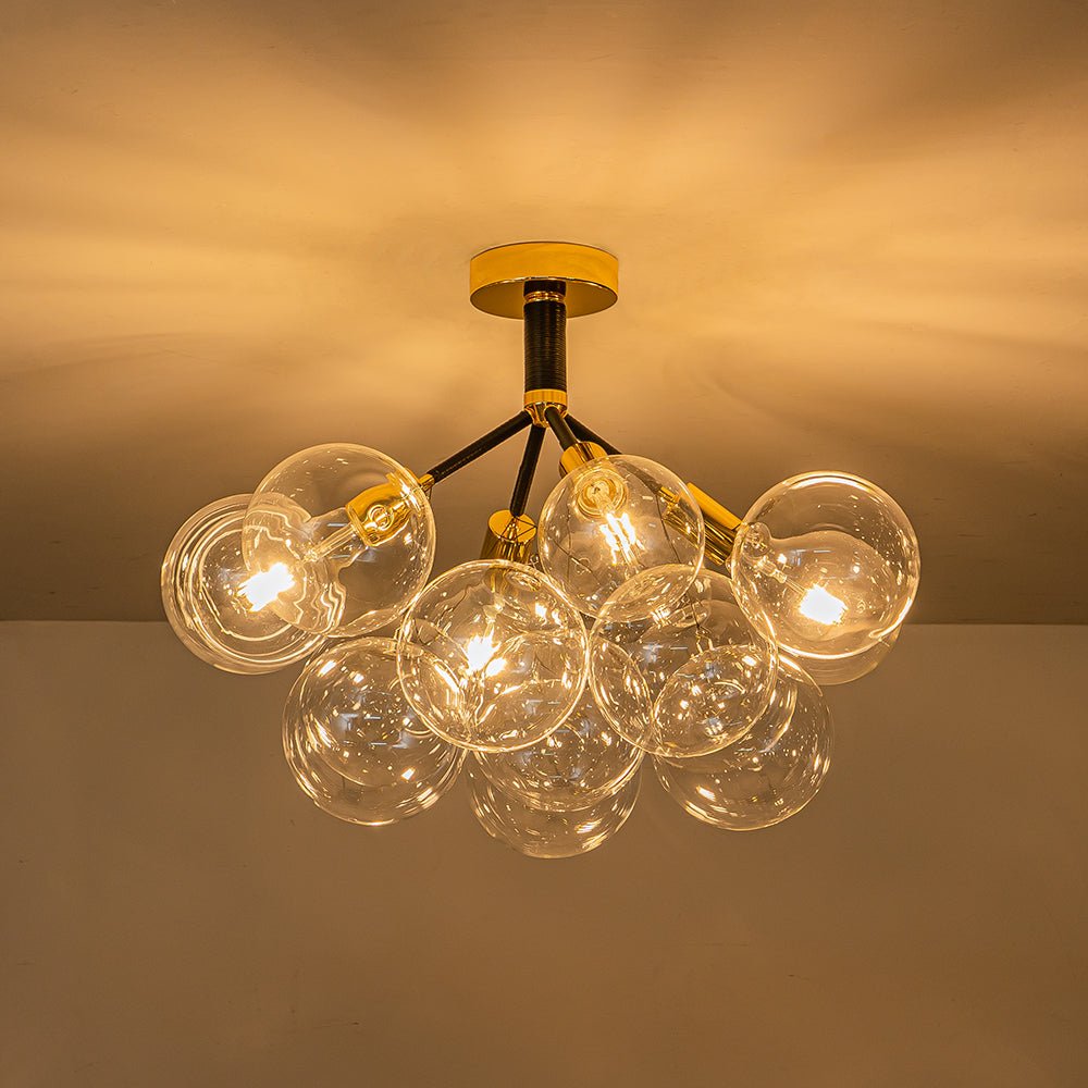 Lámpara araña de bolas de cristal Pompela en un comedor moderno – imagen 23