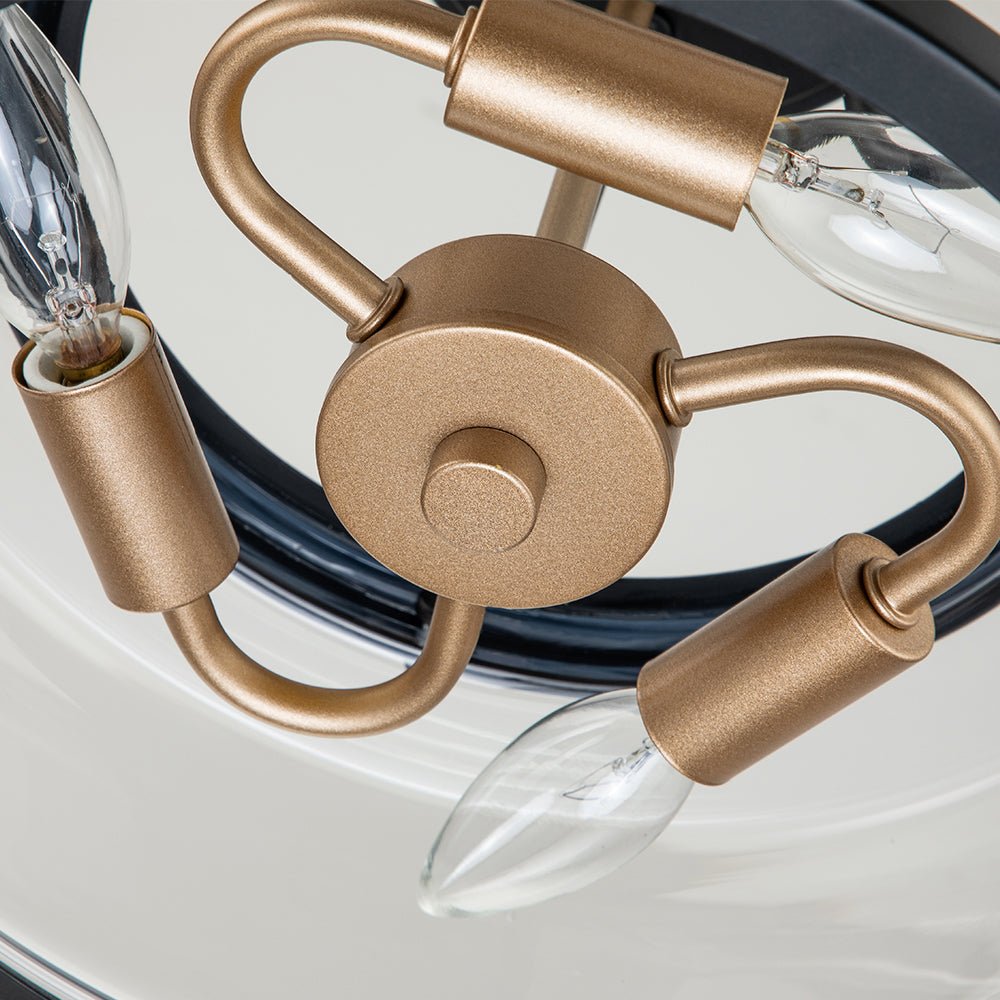 Lámpara de techo de cristal Bombela en una cocina de estilo rústico – imagen 8