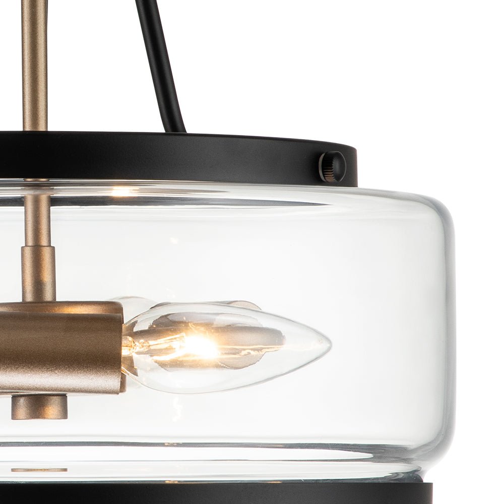 Lámpara de techo de cristal Bombela en una cocina de estilo rústico – imagen 7