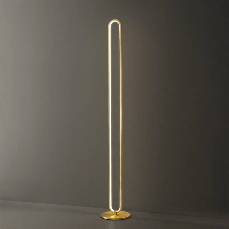 Lámpara de pie LED lineal de latón Yunela – vista principal