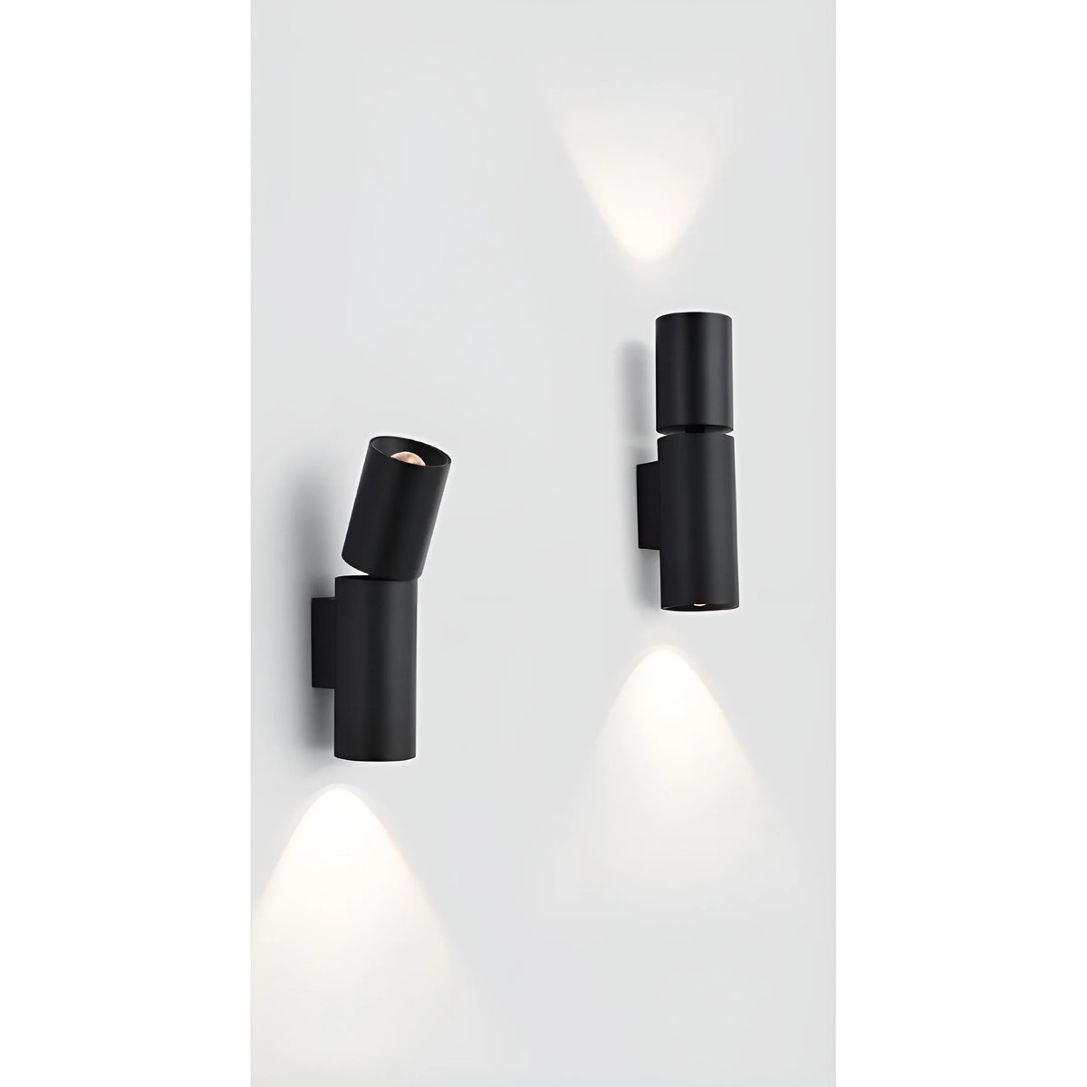 Aplique de pared exterior Mecira – pareja de apliques con cabezal girado