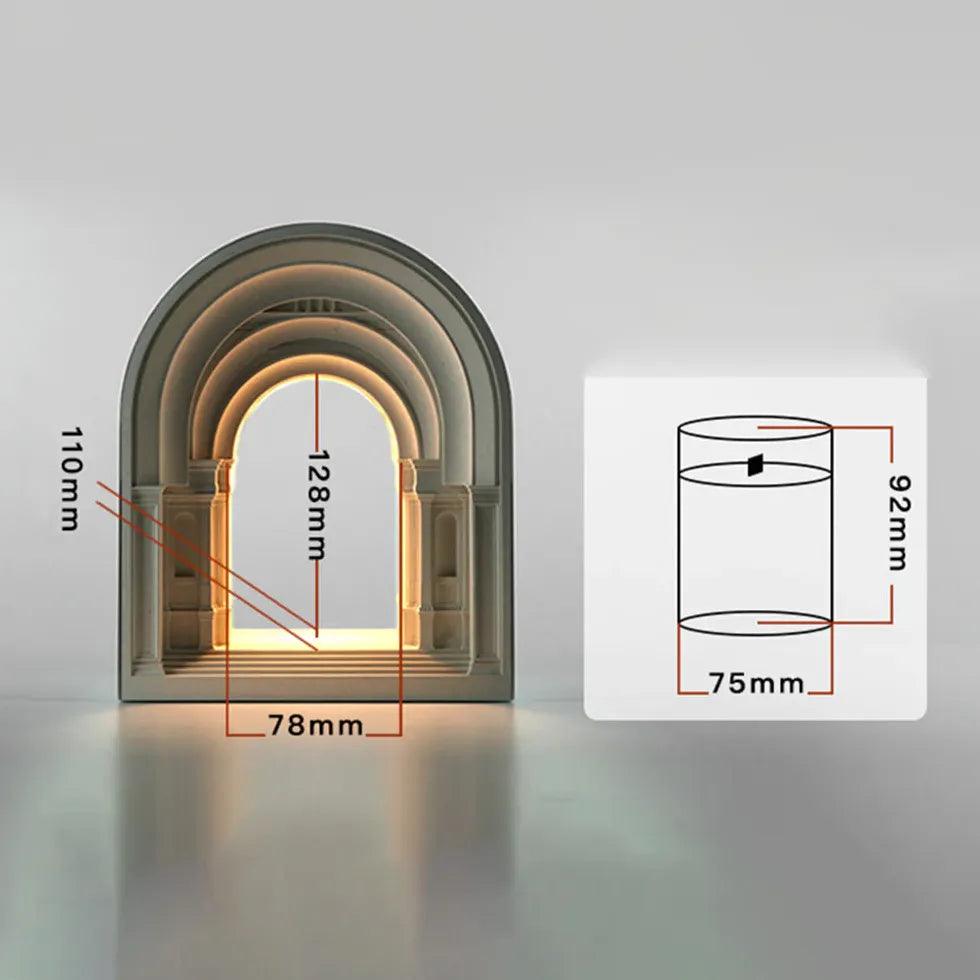 Lámpara de mesa de yeso Lumbral – dibujo de medidas del hueco interior