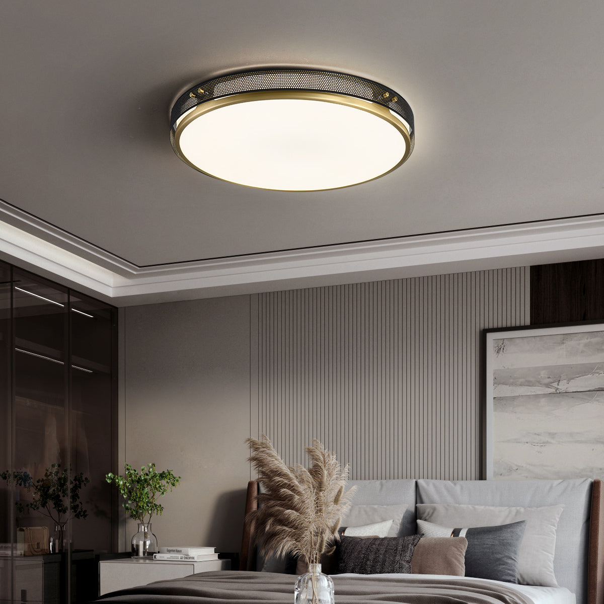 Plafón LED de techo Brunela en un dormitorio moderno – imagen 4