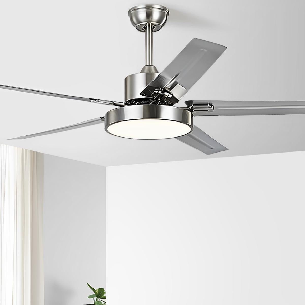 Ventilador de techo con luz Rosal en un salón moderno – imagen 4