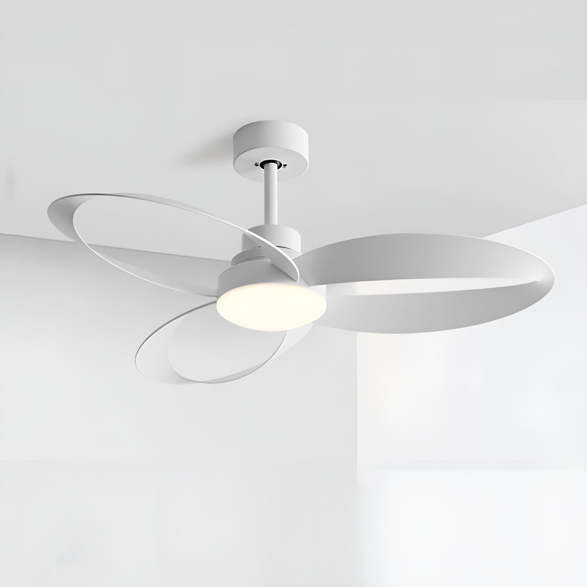 Ventilador de techo con luz Trazela en un salón minimalista – imagen 5