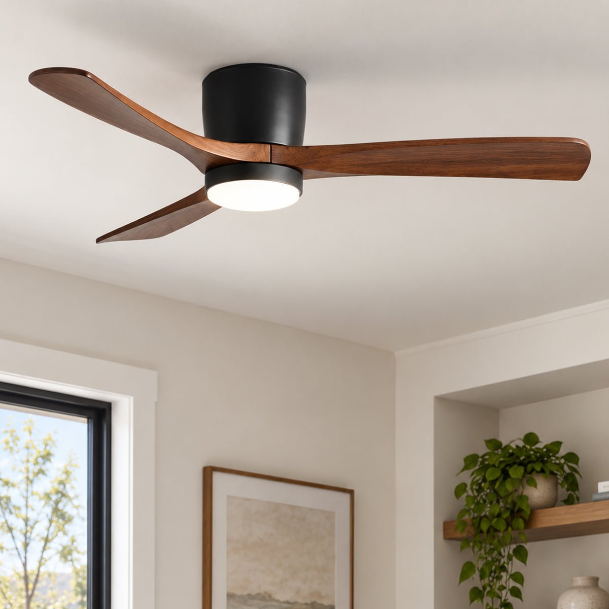 Ventilador de techo con luz Saucela – vista principal