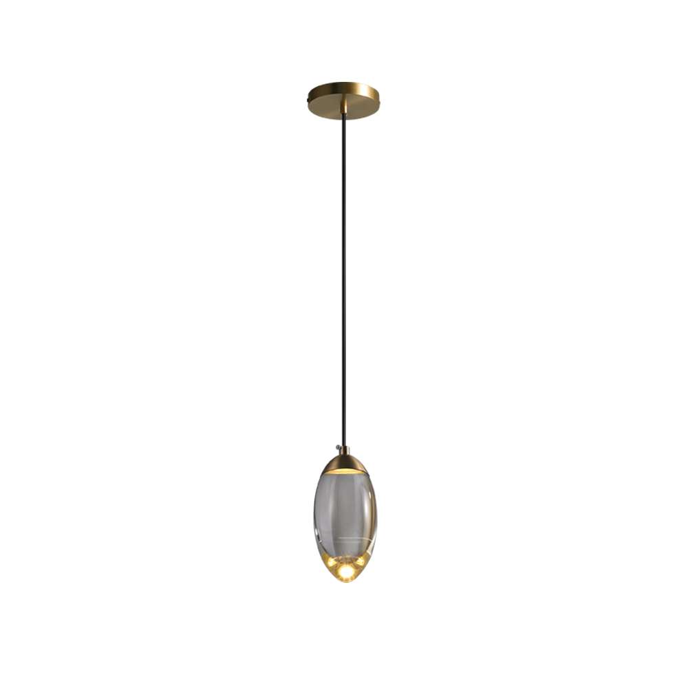Lámpara colgante de cristal K9 y latón Helira – vista principal