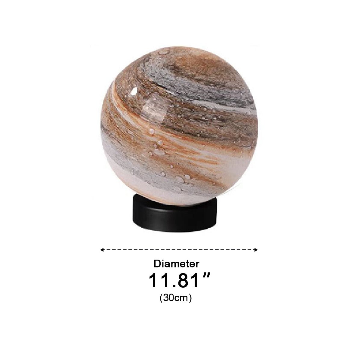 Lámpara de pilar exterior Nuzia – esfera ámbar de Ø 30 cm