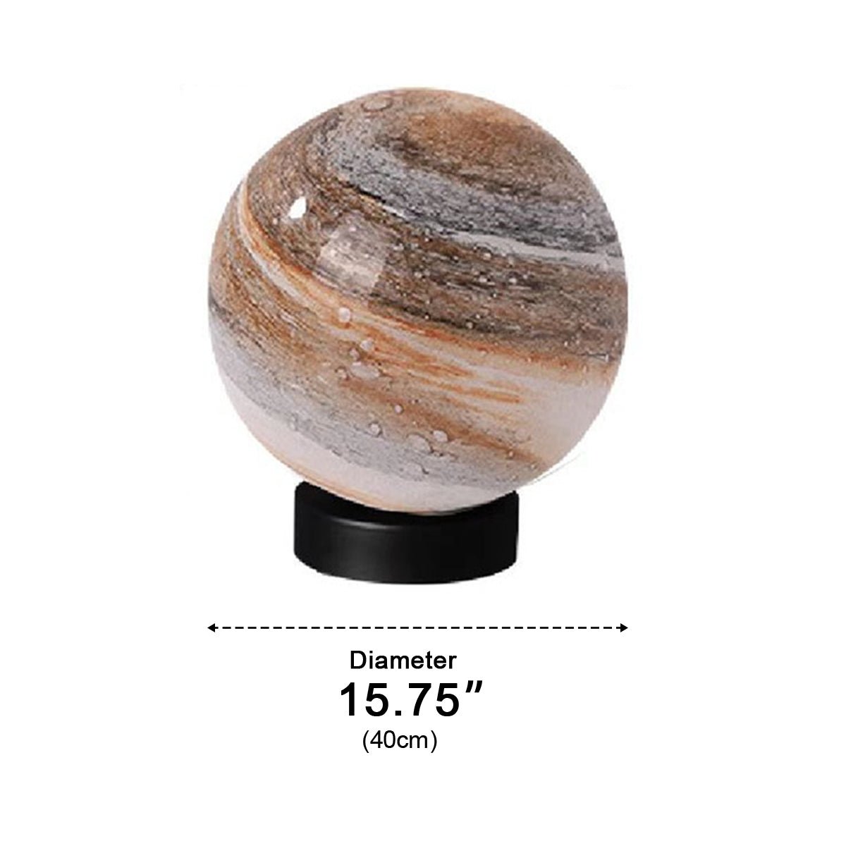 Lámpara de pilar exterior Nuzia – esfera ámbar de Ø 40 cm