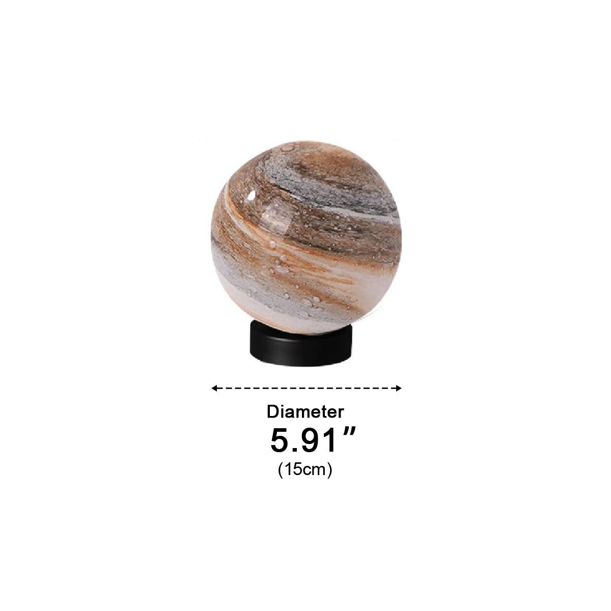 Lámpara de pilar exterior Nuzia – esfera ámbar de Ø 15 cm