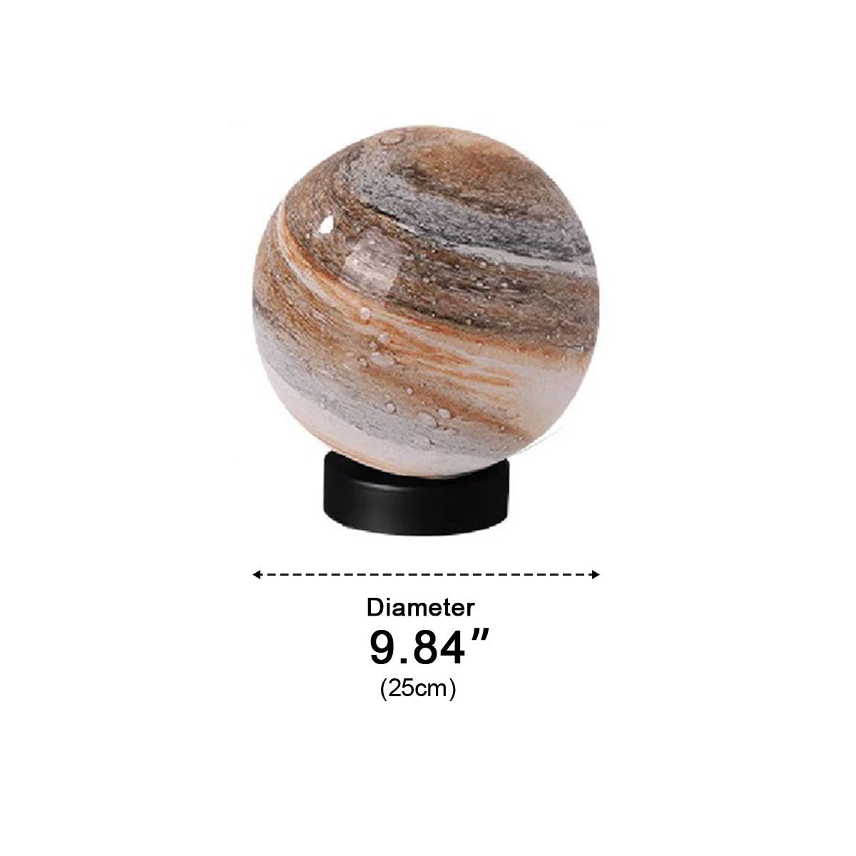 Nuzia - Lámpara de Pilar Exterior Esfera de Cristal Jaspeado en 5 Tamaños