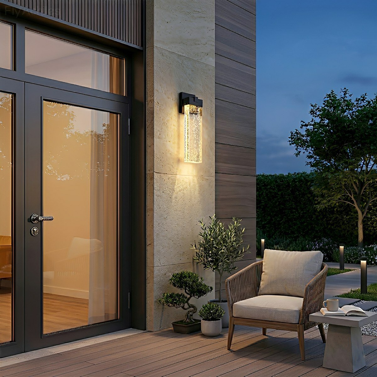 Aplique de pared exterior Mibruma – junto a la entrada de la terraza