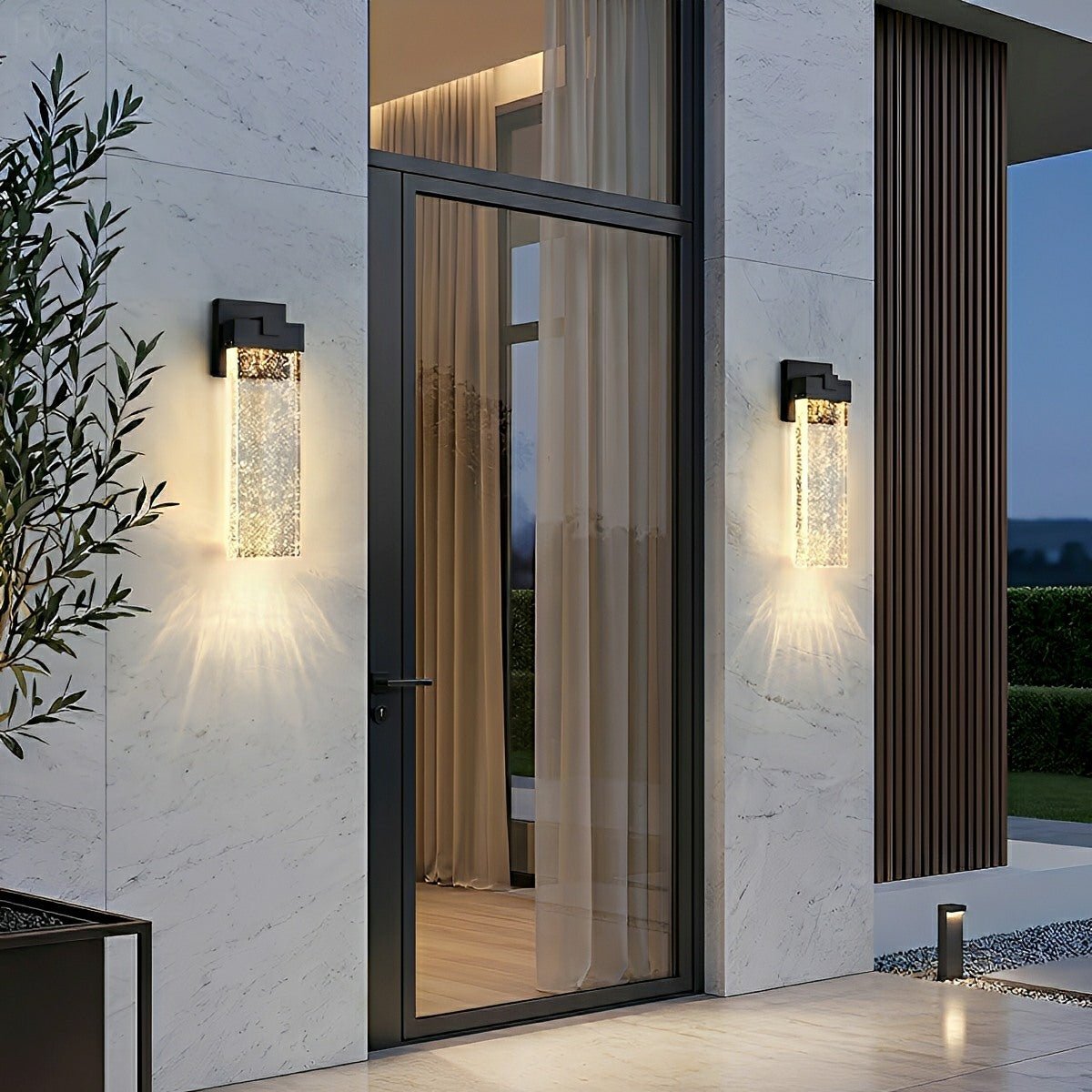 Aplique de pared exterior Mibruma – a ambos lados de una puerta