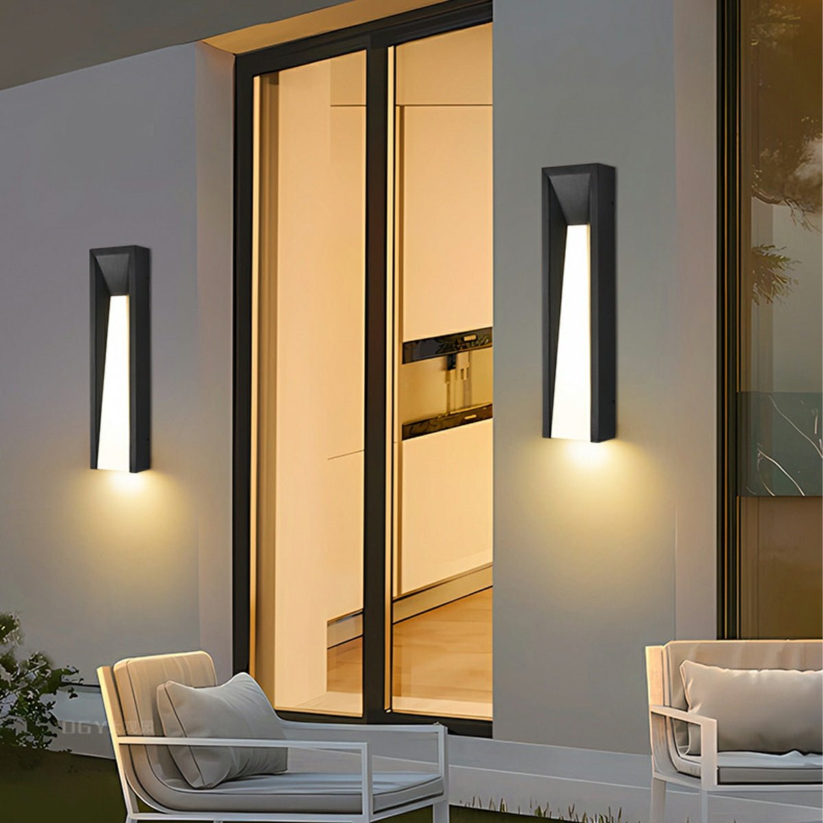 Aplique de pared exterior LED Nuarte en una fachada moderna – imagen 9