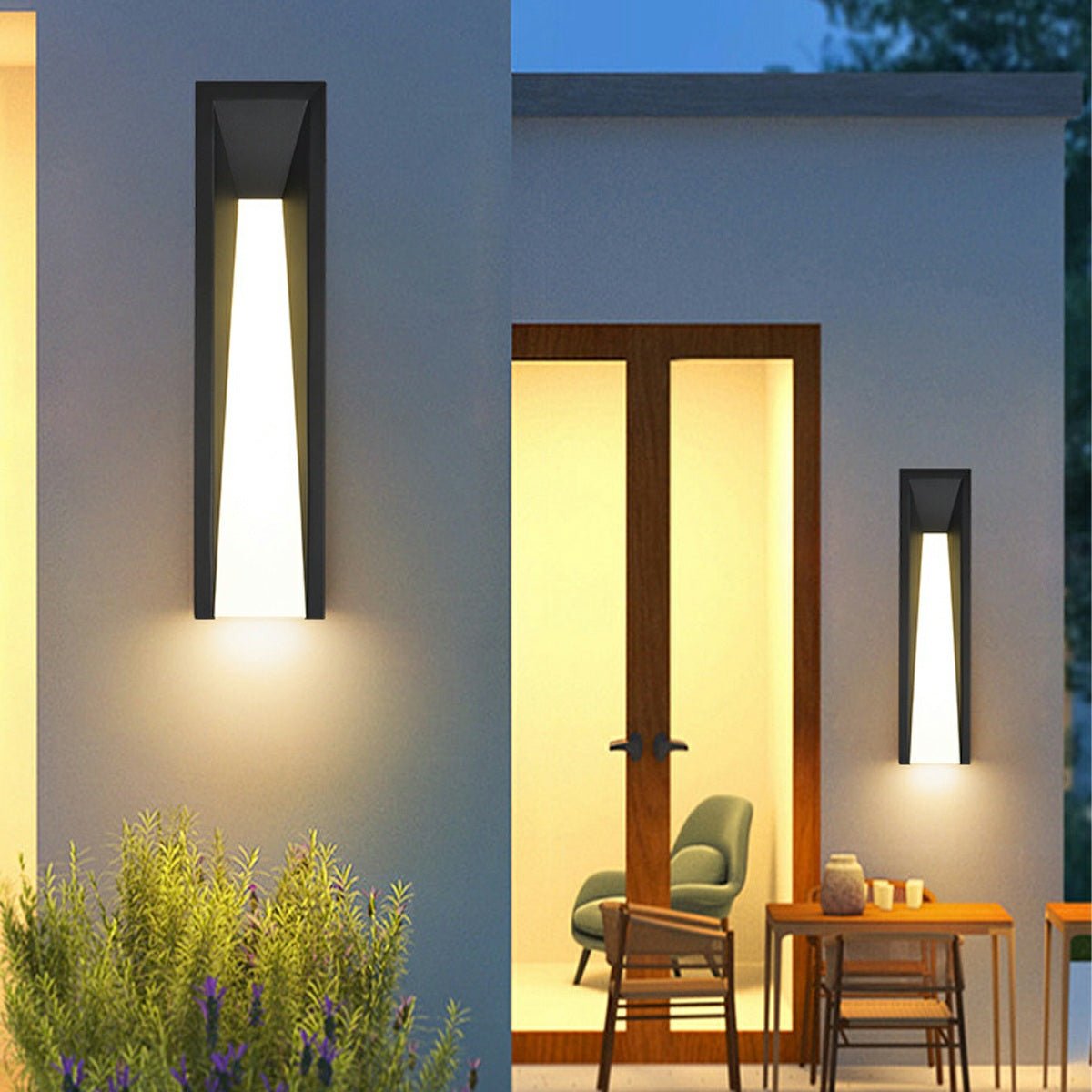 Aplique de pared exterior LED Nuarte en una fachada moderna – imagen 10