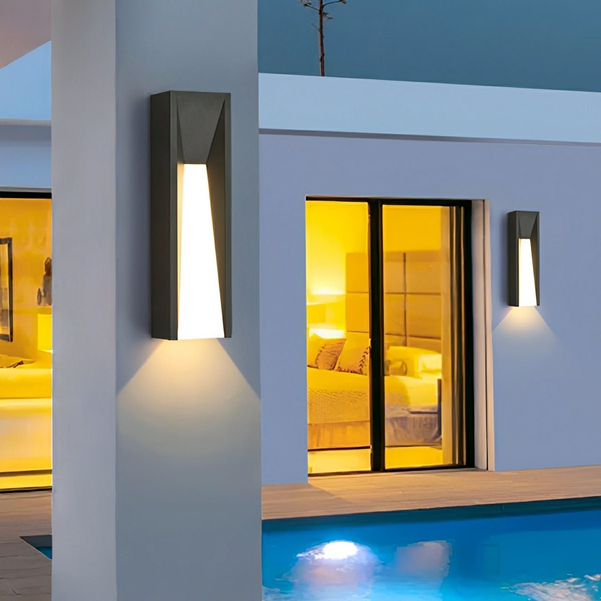Aplique de pared exterior LED Nuarte en una fachada moderna – imagen 6