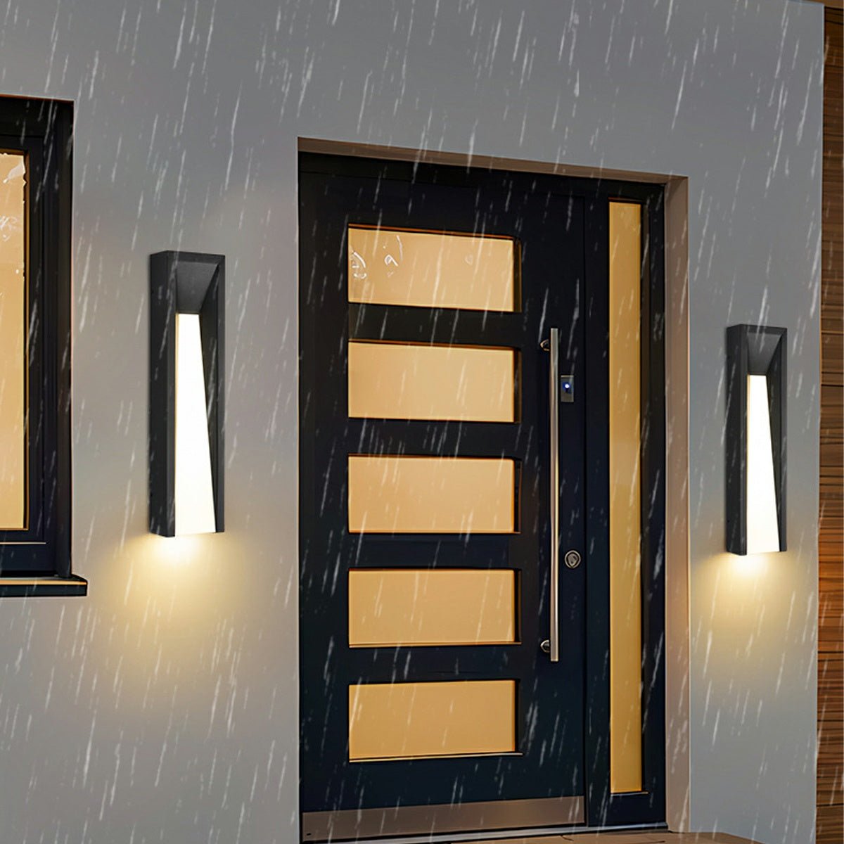 Aplique de pared exterior LED Nuarte en una fachada moderna – imagen 8