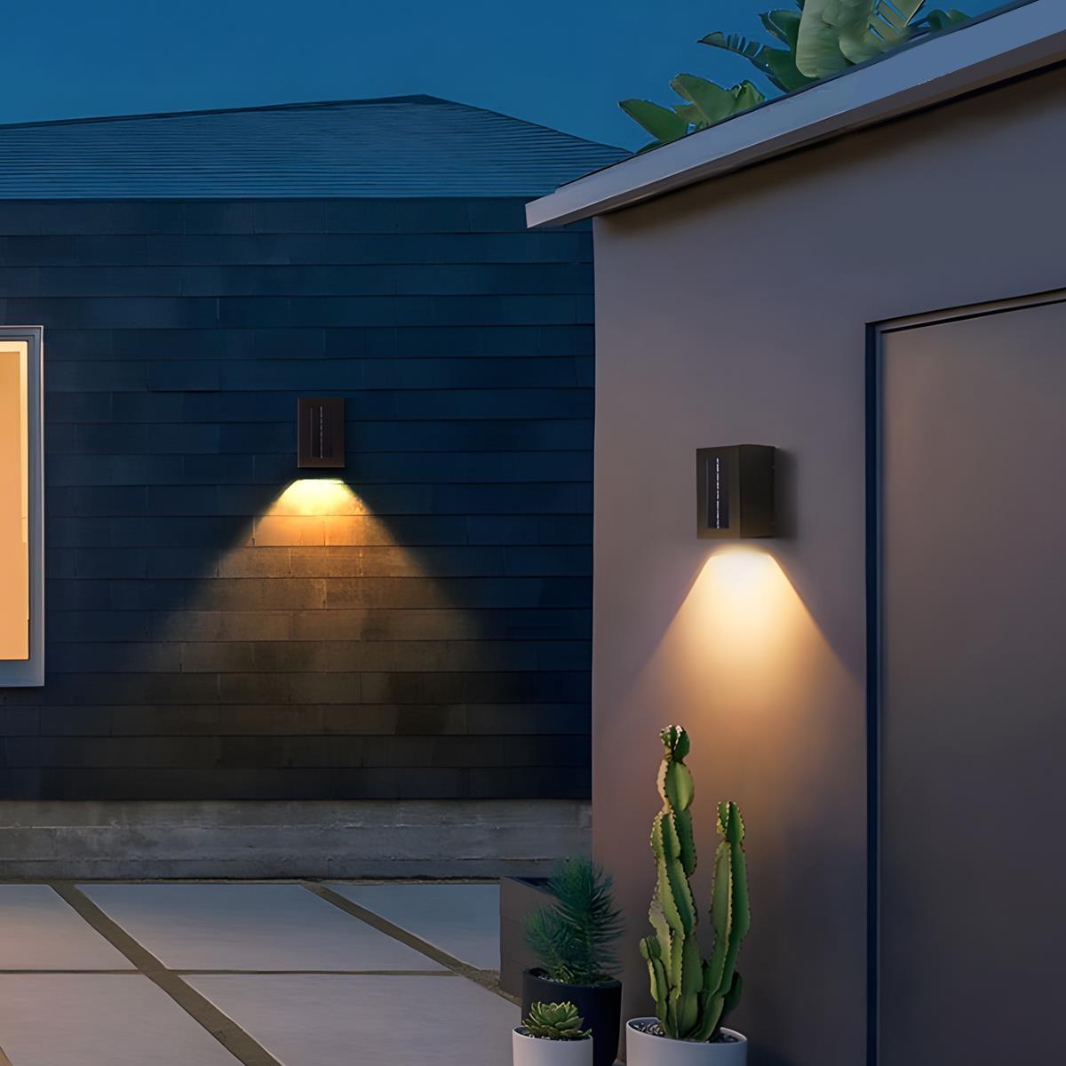 Kahela - Aplique de Pared Exterior LED Arriba y Abajo Solar o con Cable