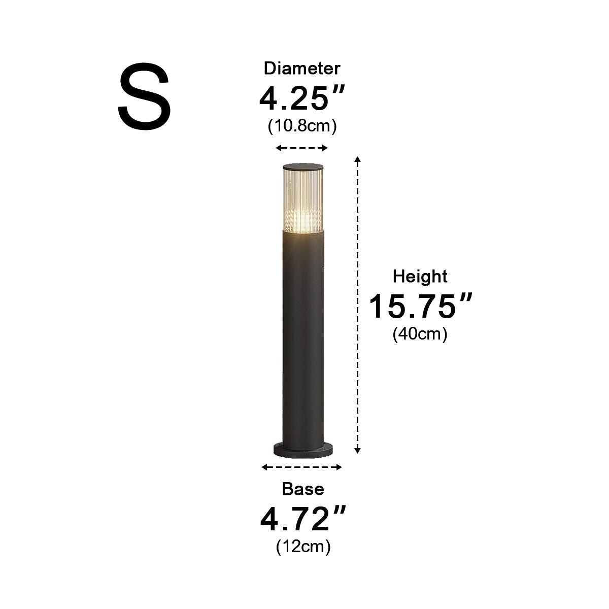 Baliza exterior LED Mostela – medidas del tamaño 40 cm