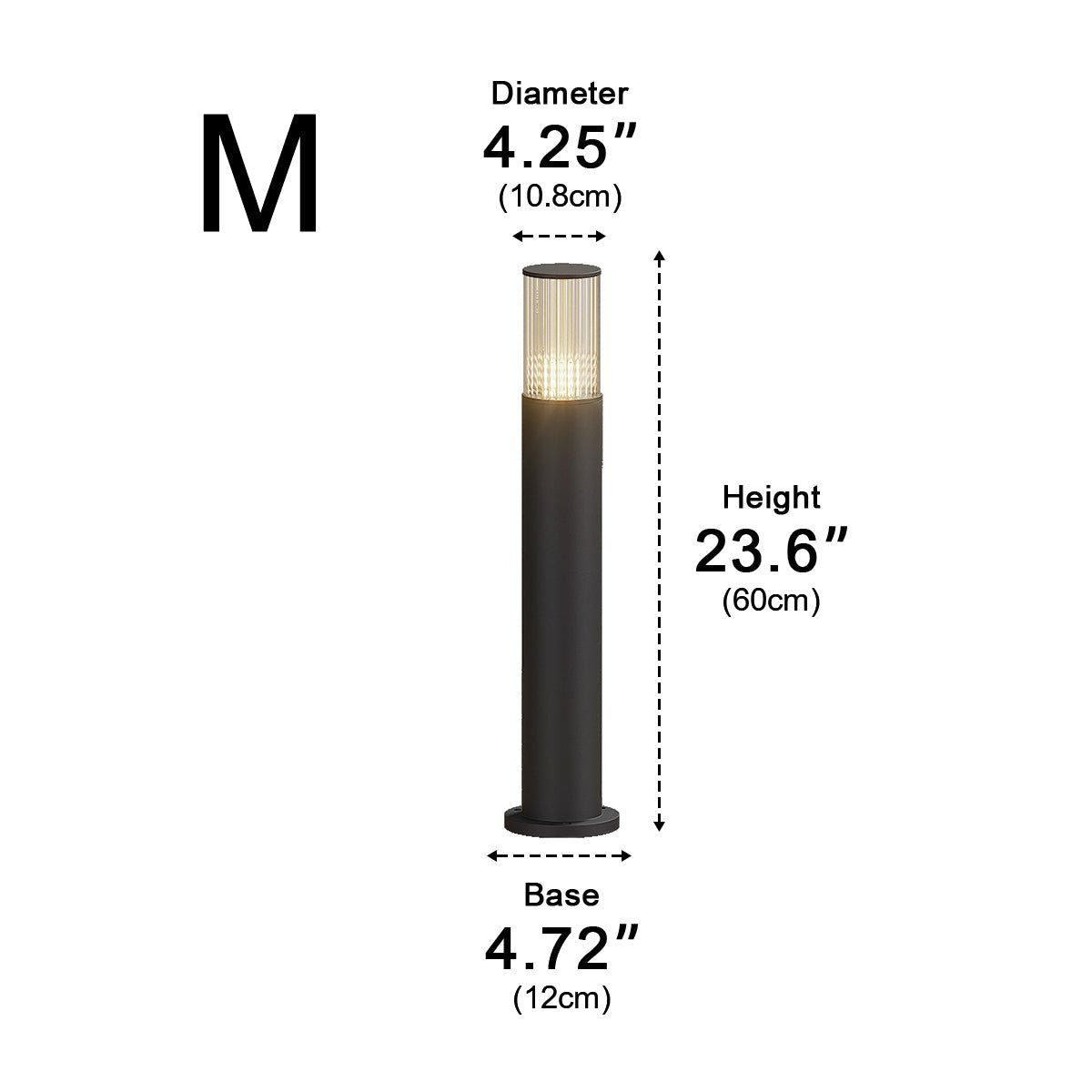 Baliza exterior LED Mostela – medidas del tamaño 60 cm