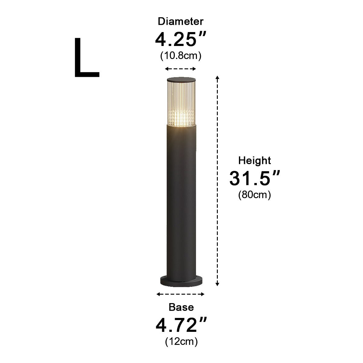 Baliza exterior LED Mostela – medidas del tamaño 80 cm