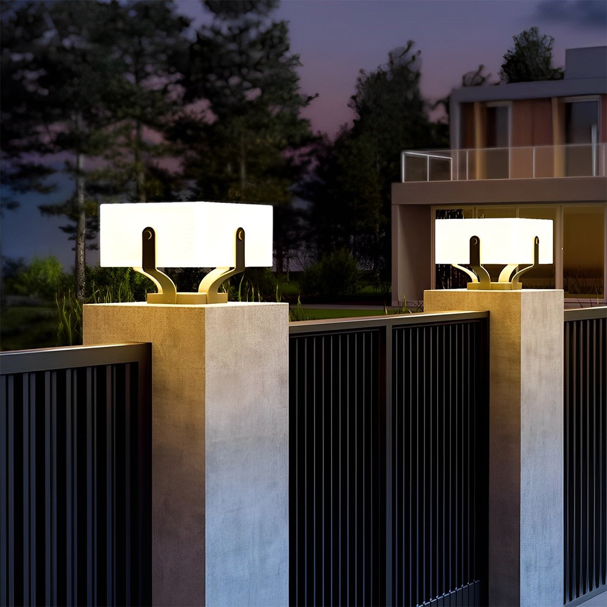 Lámpara de pilar exterior LED Itoria sobre un pilar de jardín – imagen 5