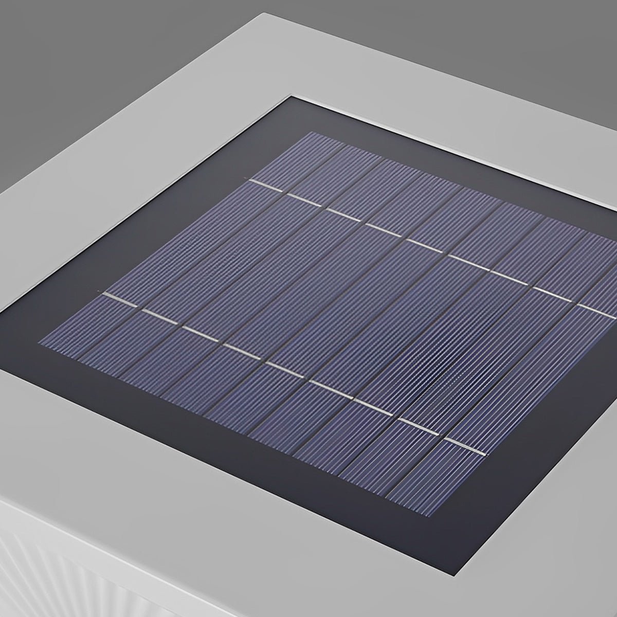 Lámpara de pilar exterior LED Itoria – detalle del panel solar superior