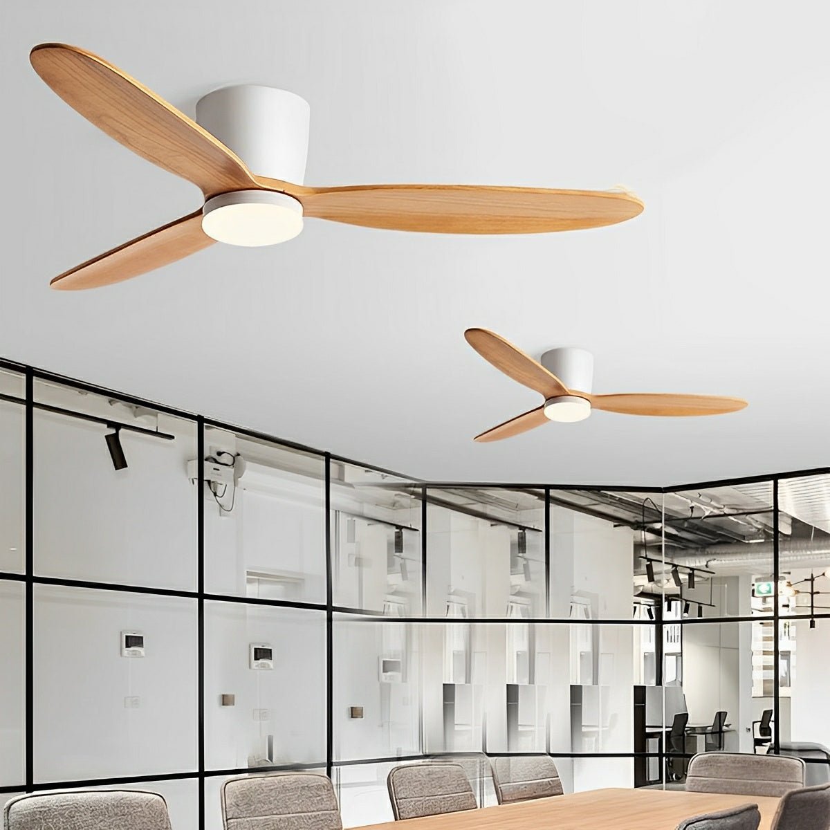 Ventilador de techo con luz Escandia en un salón de estilo nórdico – imagen 2