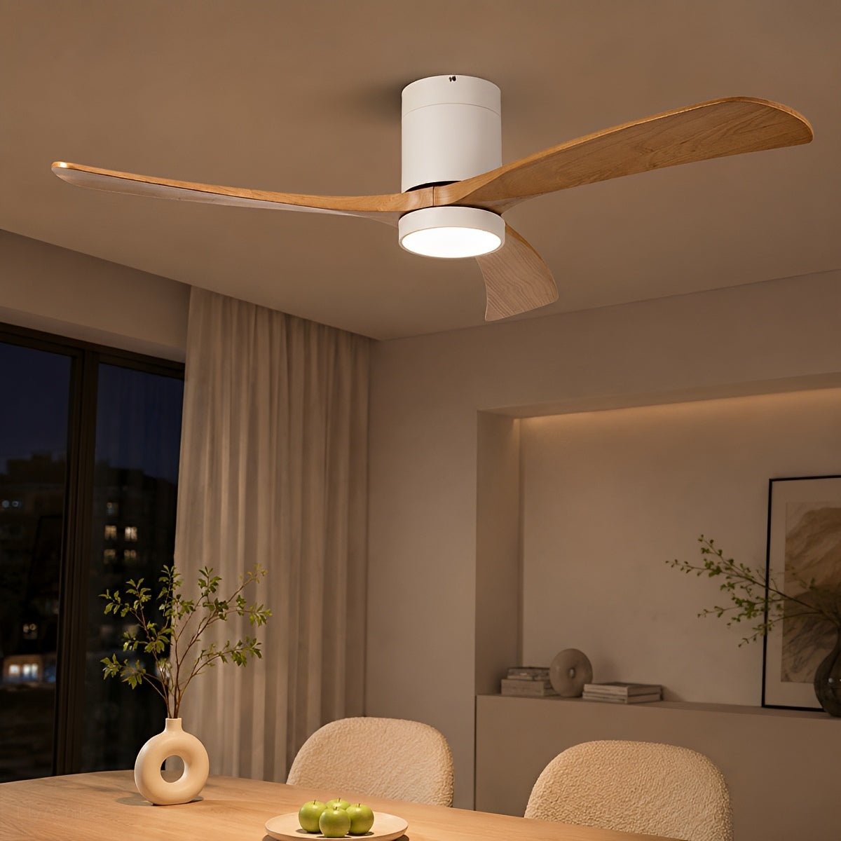 Ventilador de techo con luz Vernia en un salón moderno – imagen 3