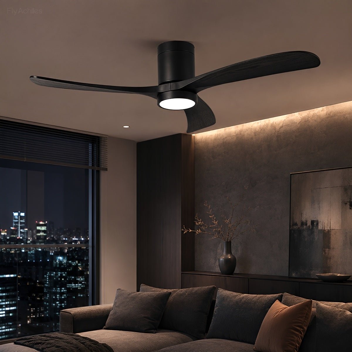 Ventilador de techo con luz Vernia en un salón moderno – imagen 4