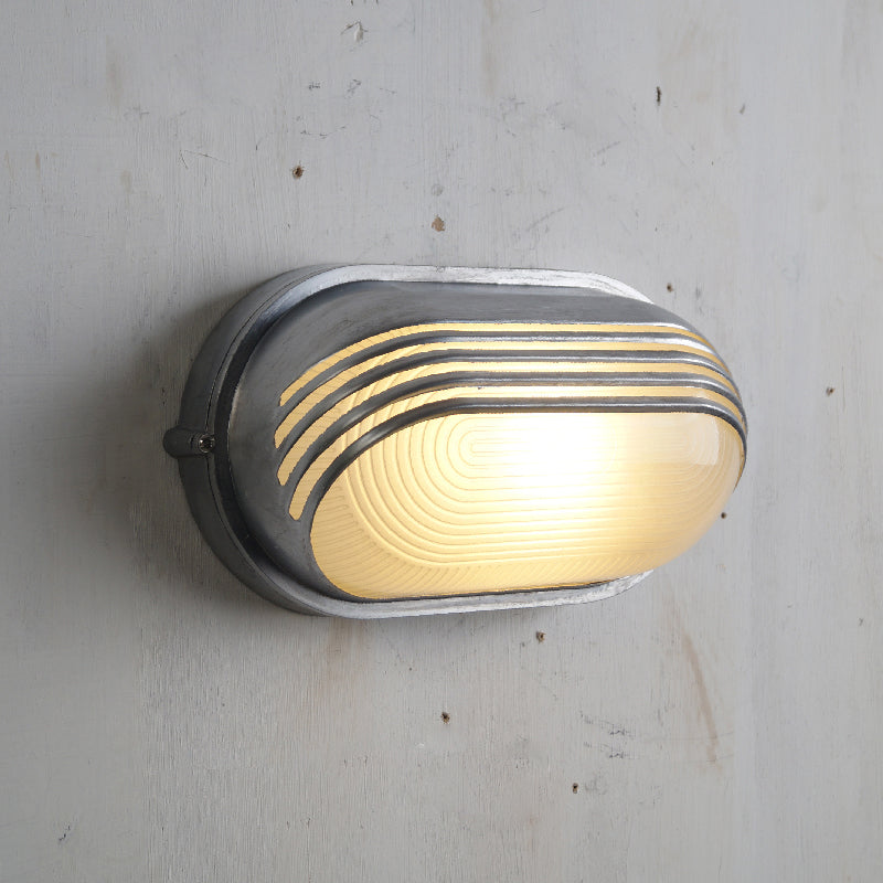 Aplique de pared exterior estilo marinero Molara – ovalado con lamas en plata
