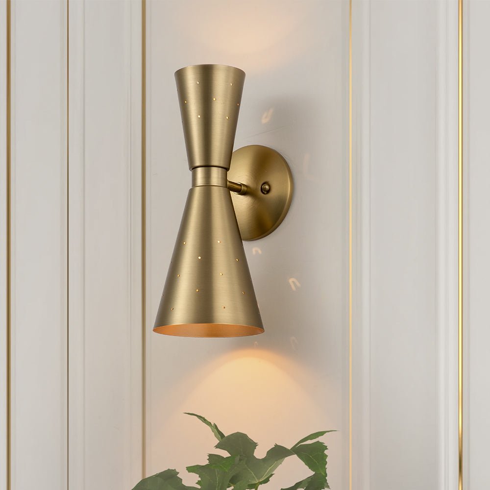 Aplique de pared de doble cono Nébula – acabado níquel
