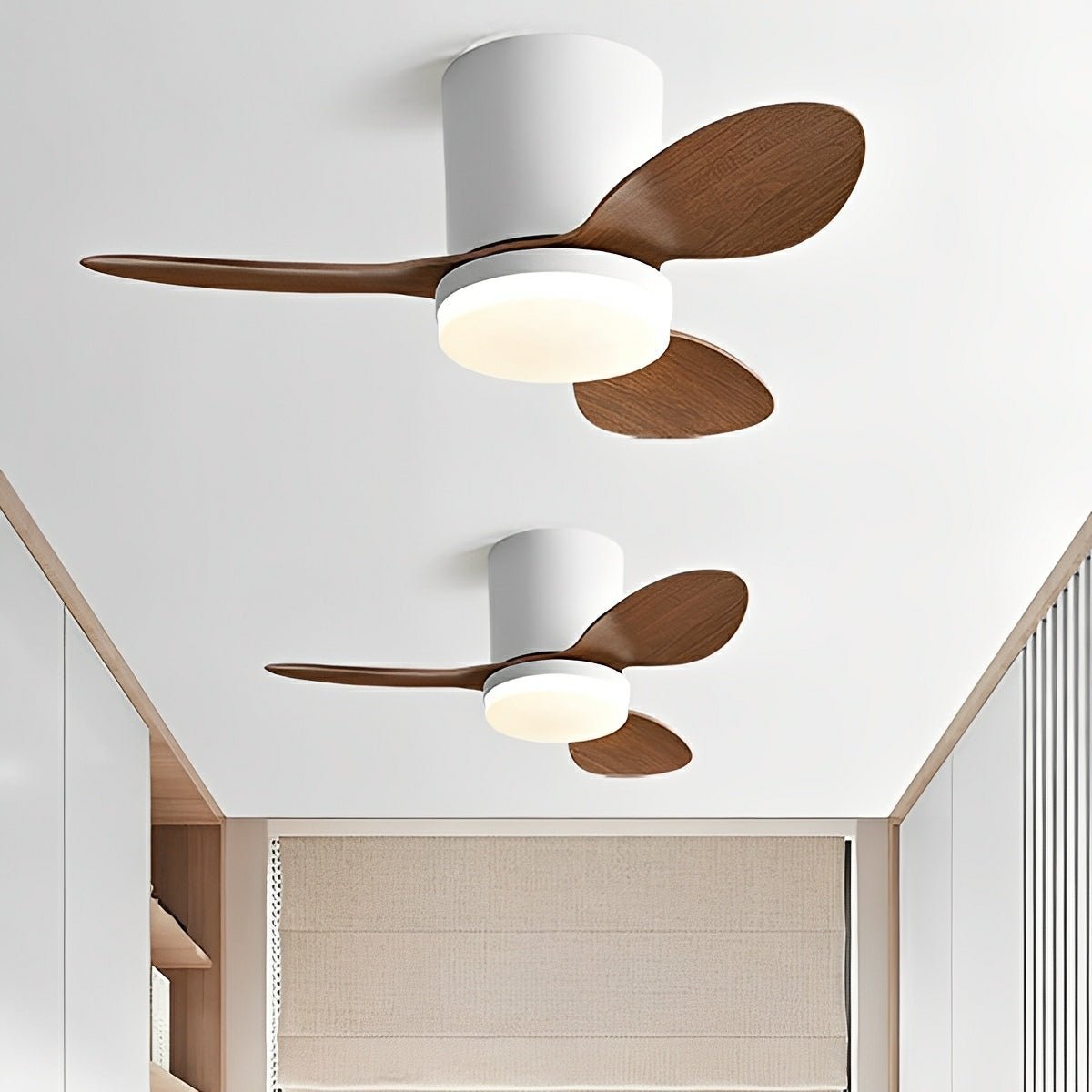 Ventilador de techo con luz Ivelda en un salón nórdico – imagen 4