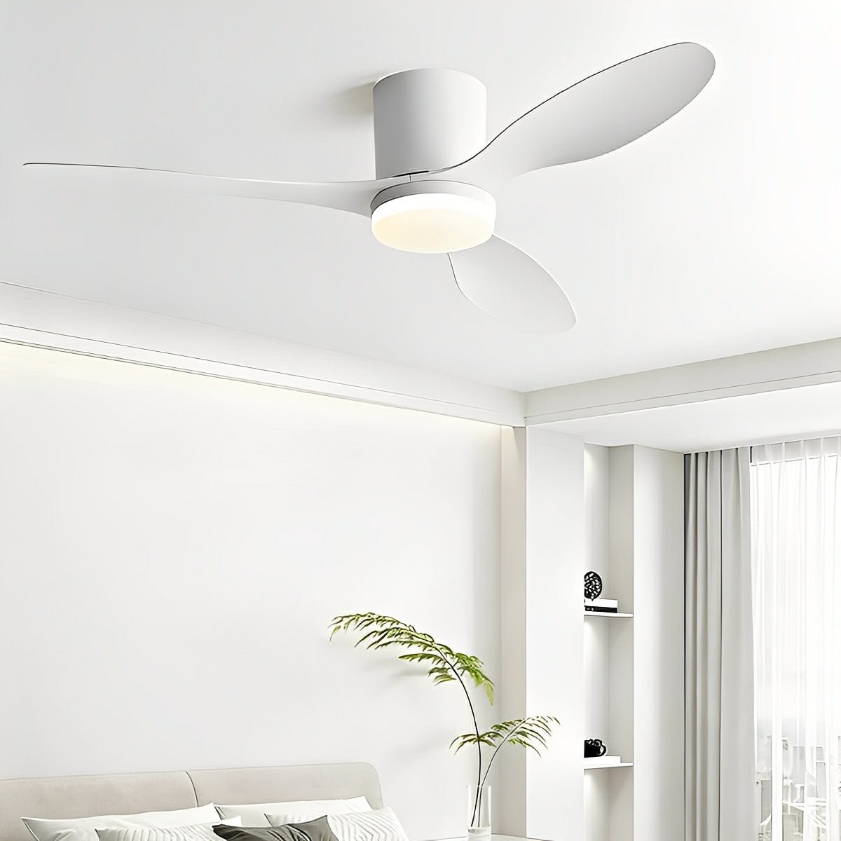 Ventilador de techo con luz Ivelda en un salón nórdico – imagen 7