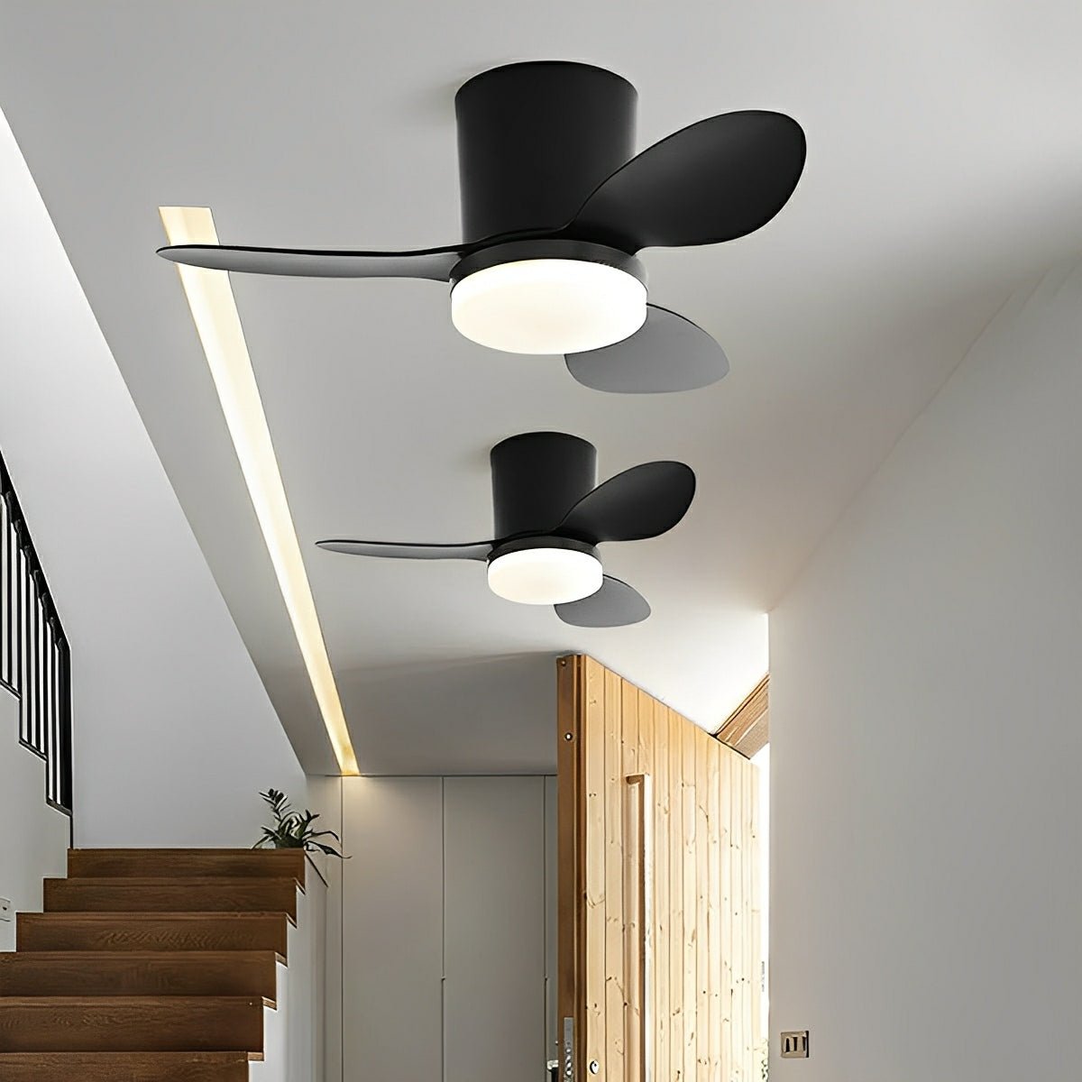 Ventilador de techo con luz Ivelda en un salón nórdico – imagen 11