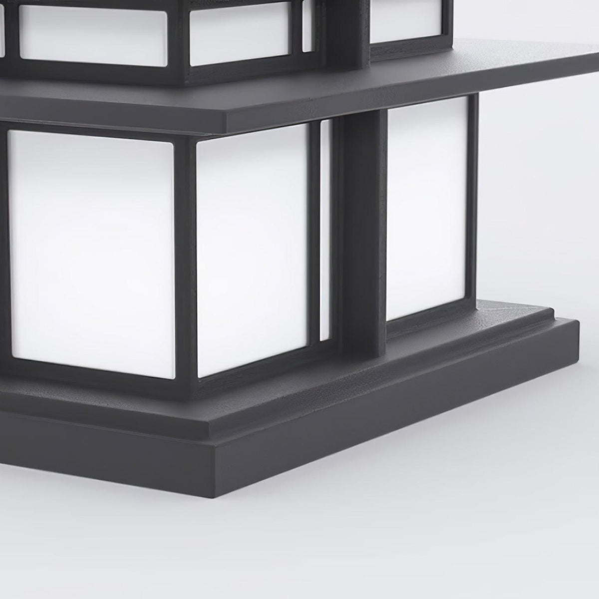Lámpara de pilar exterior Nusana – detalle del difusor opal