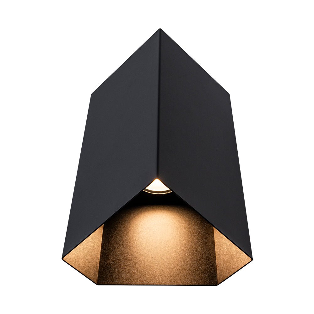 Aplique de pared exterior Obrima – vista desde abajo con el LED